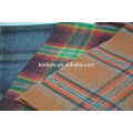 Tissu de laine de melton de plaid de tartan en stock de fournisseur de porcelaine